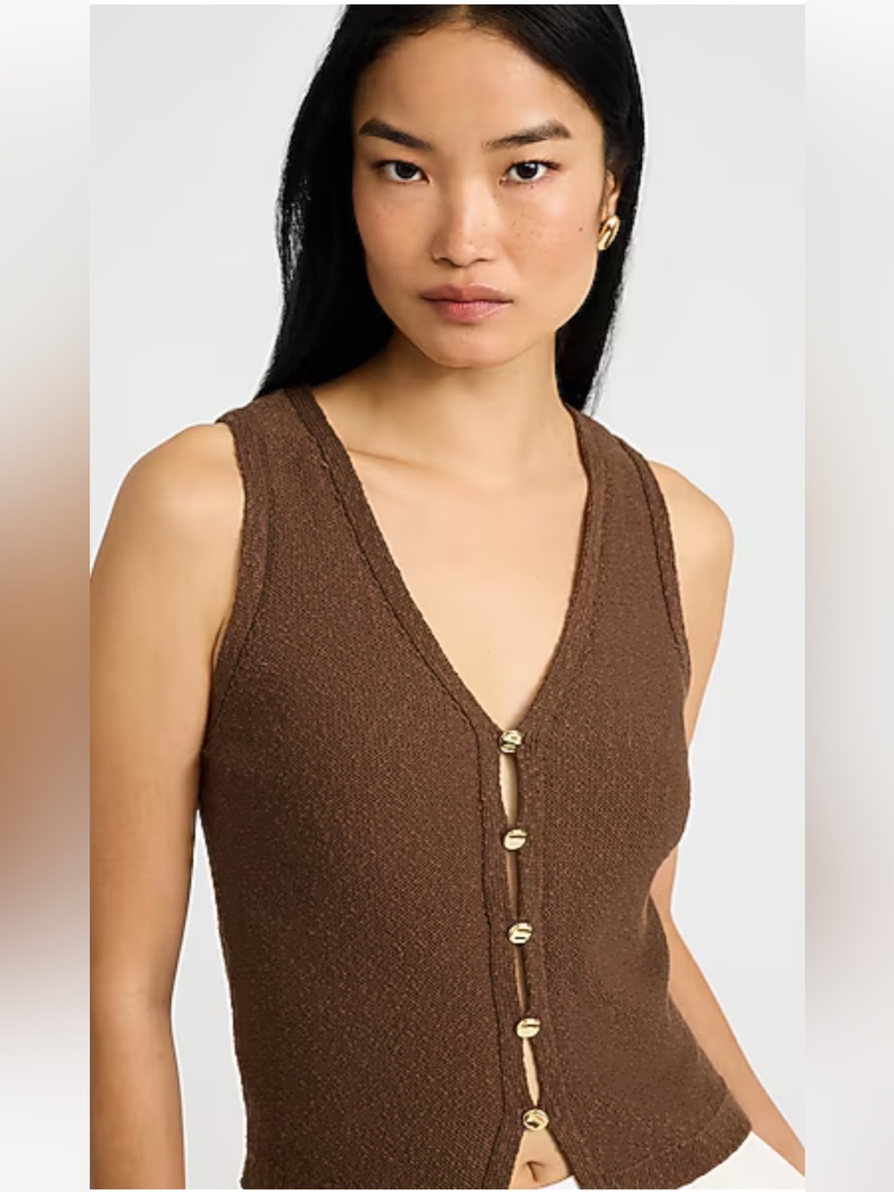 NWT🌷Express V-Neck Gold Button Front Cutaway Sweater Vest